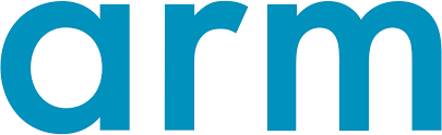Blue lowercase letters spelling arm in a bold, sans-serif font on a white background.